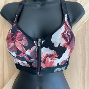 Victoria Secret front close sports bra floral 32dd